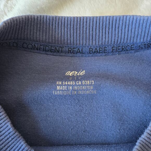 Aerie Women’s Small Side‑Ruched Knit Sweater – Blue - Picture 3 of 3